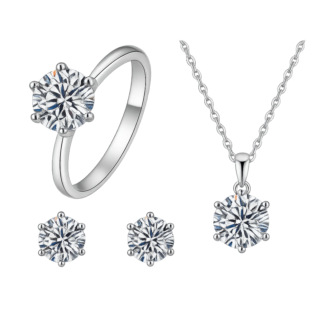 Set cadou Bijuterii Clasic V2 Argintiu