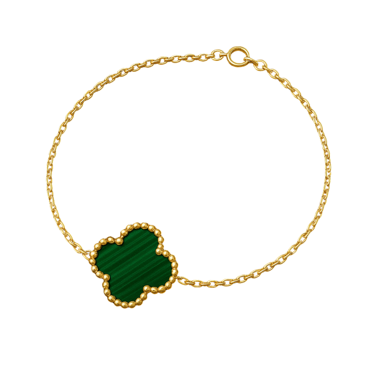 Brățară model Trifoi Verde / Auriu