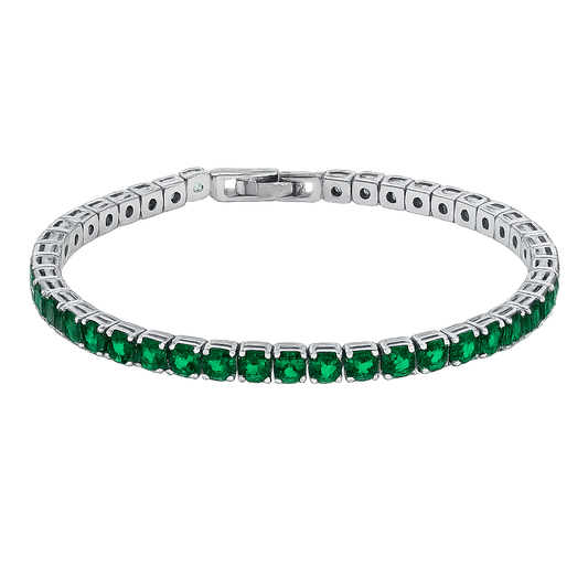 Brățară model Tennis Verde / Argintiu