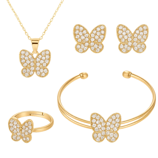 Set Bijuterii în formă de Fluture Auriu