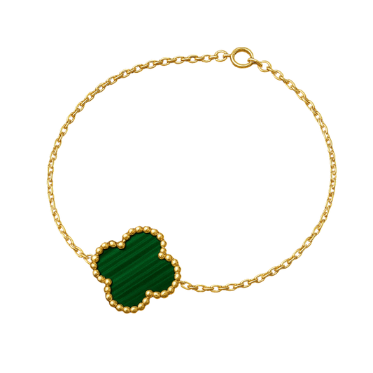 Brățară model Trifoi Verde / Auriu