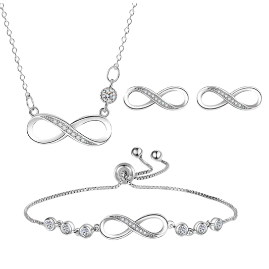 Set cadou Bijuterii model Infinit Argintiu