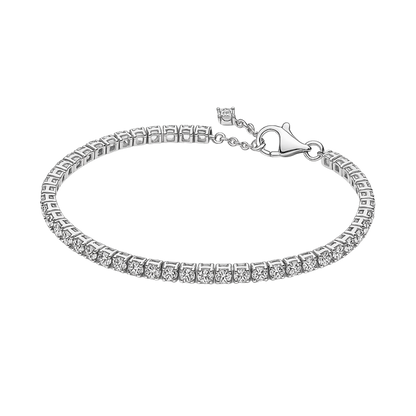 Brățară model Tennis Alb / Argintiu