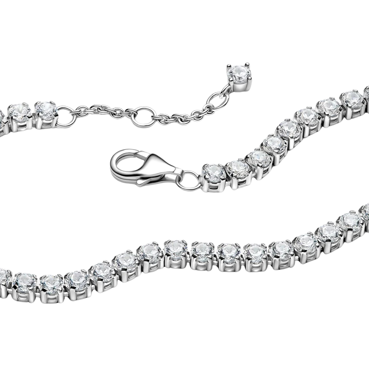 Brățară model Tennis Alb / Argintiu